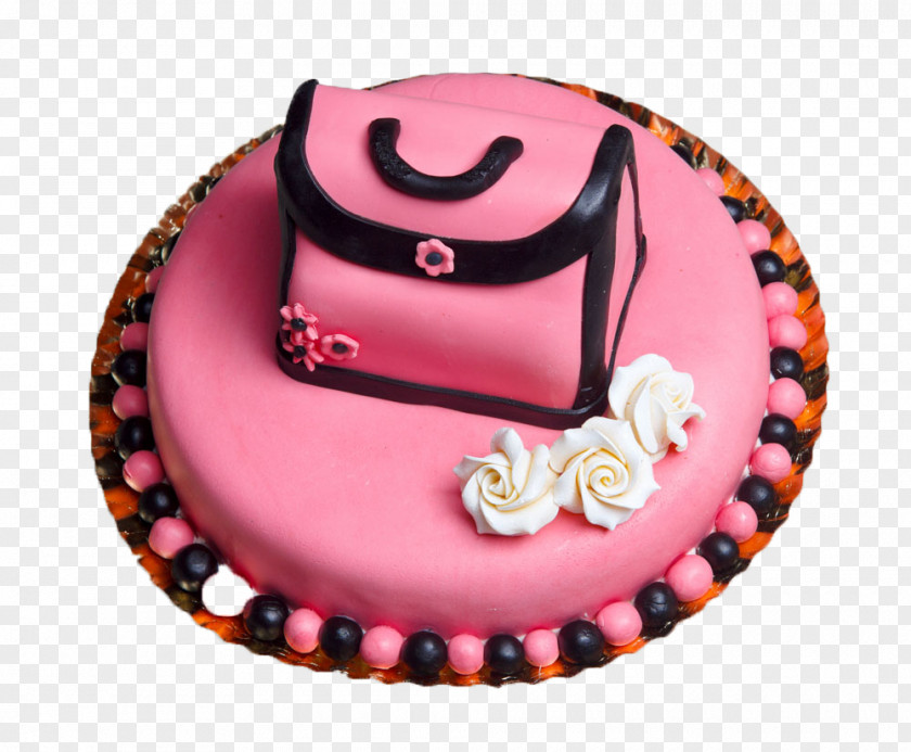 Pink Cake Birthday Chocolate Icing PNG