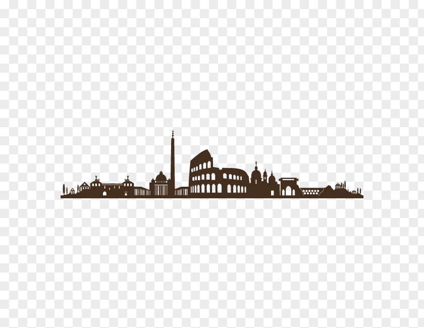 Rome Skyline Building Phonograph Record PNG