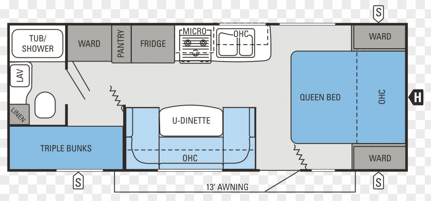 Jayfeather Northside Family RV Campervans Caravan Floor Plan Jayco, Inc. PNG