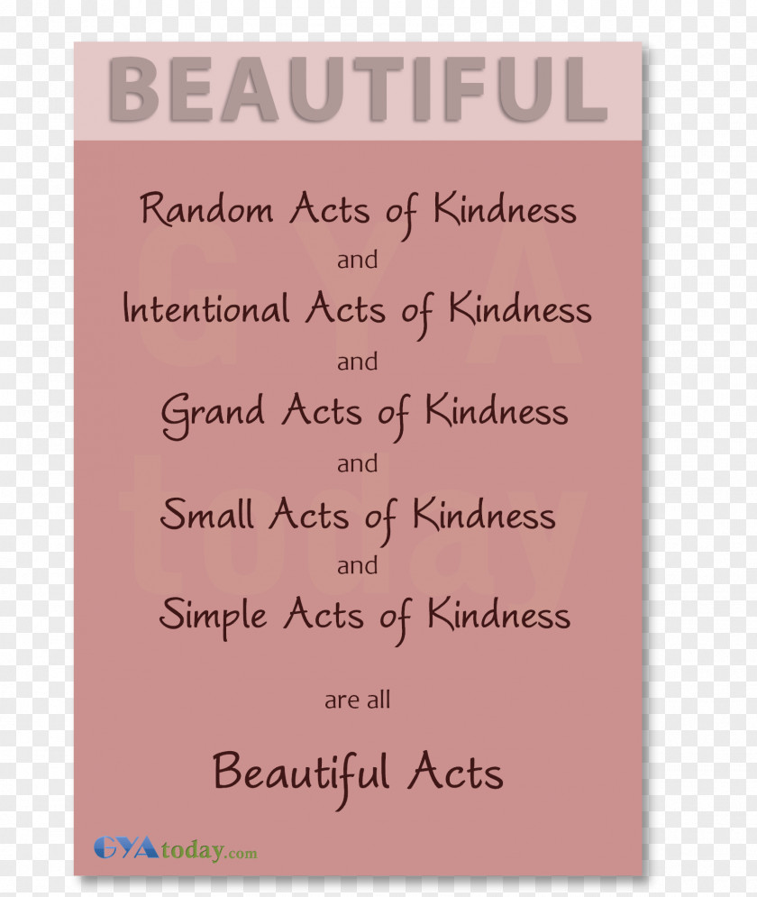 Random Act Of Kindness Day Pink M RTV Font PNG