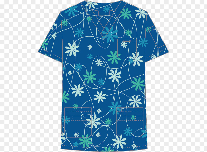 Pattern Techno T-shirt Top Blue Neckline Uniform PNG