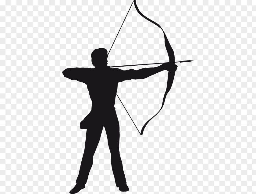 Silhouette Archery Clip Art Bow And Arrow Bowhunting PNG