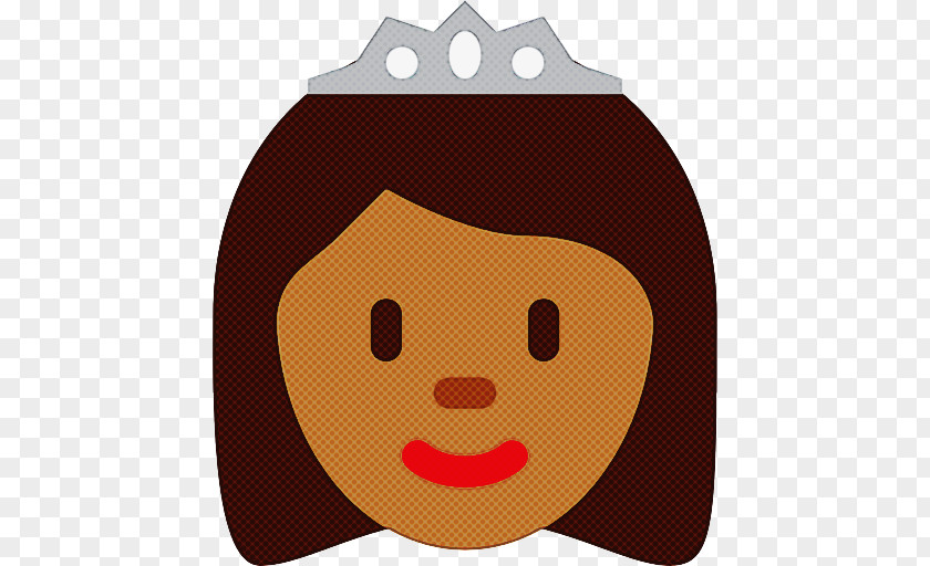 Brown Hair Smile Emoji PNG