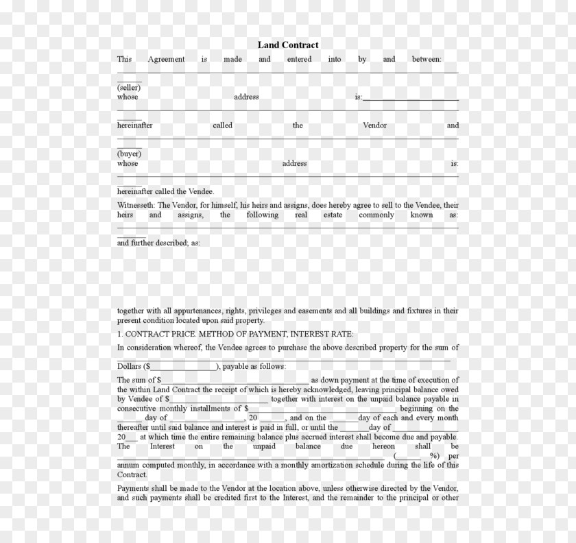 Deed Of Sale With Assumption Mortgage Land Contract Real Property Form Template PNG