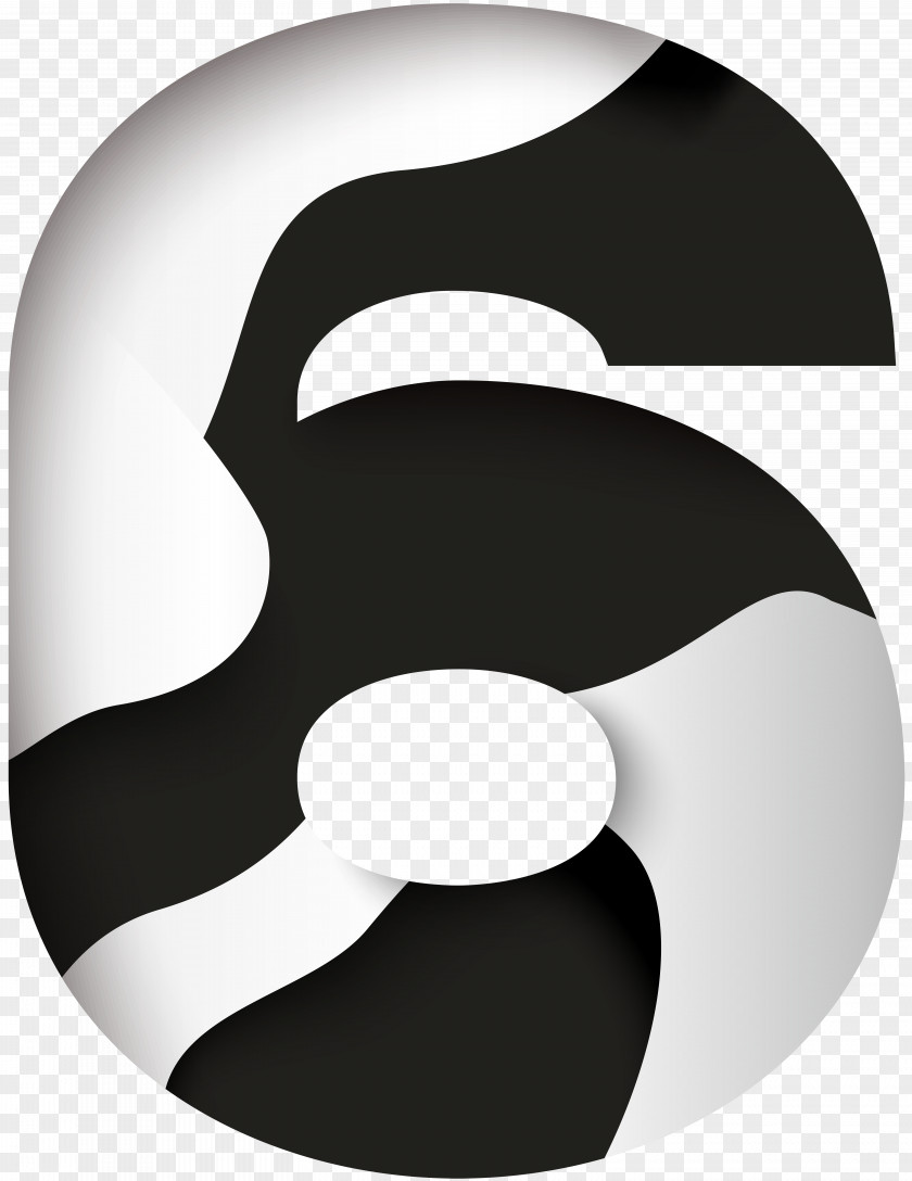 Number Six Black White Clip Art Image And PNG