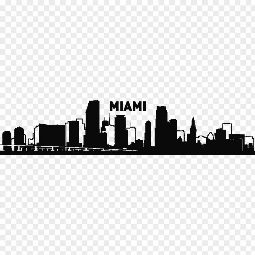Cityscape Miami New York City Skyline Silhouette Tattoo PNG