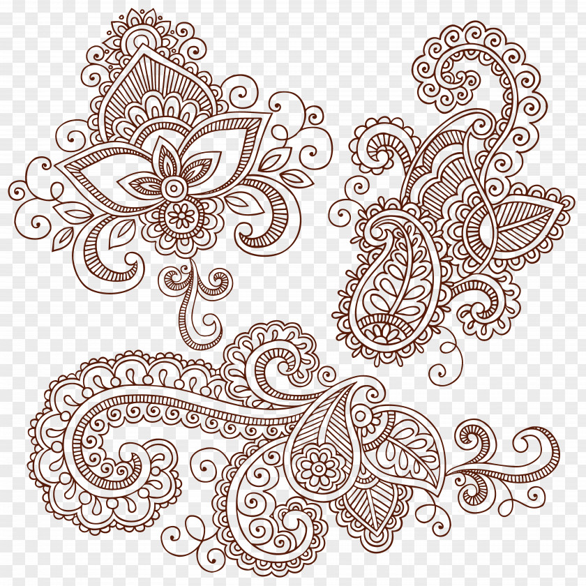 Fashion Ham Pattern Shading Vector Material Mehndi Paisley Drawing Mandala PNG