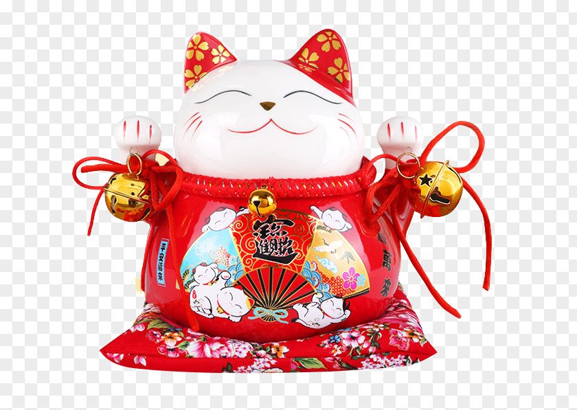 Auspicious Lucky Cat Decoration Maneki-neko Ceramic Goods Luck PNG