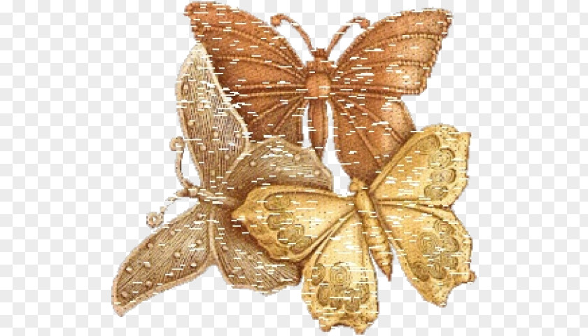 Butterfly Monarch Gold PNG