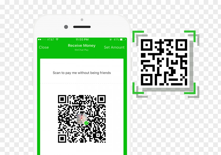 Wechat Pay WeChat LINE QR Code Payment Logo PNG