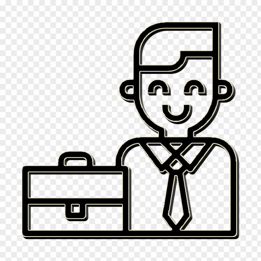 Coloring Book Line Art Businessman Icon Job Business PNG