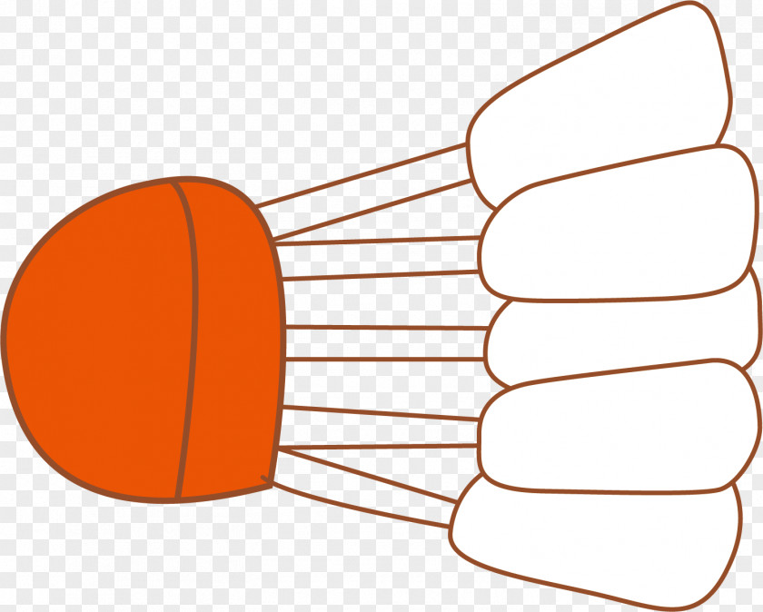 Hand Painted Orange Badminton Net Designer PNG