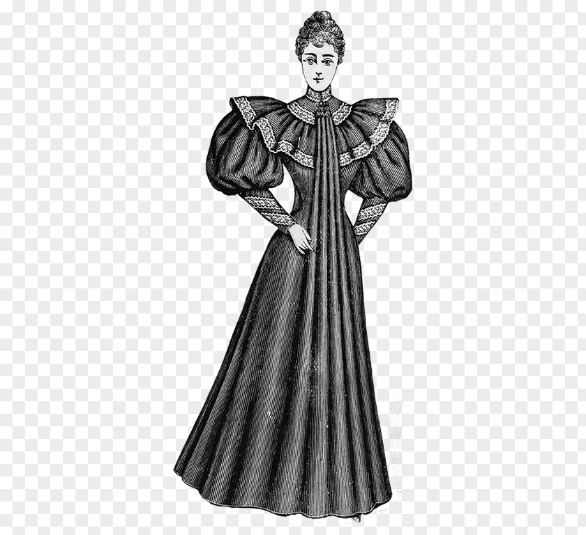 Jeans Cloth Victorian Era Edwardian Fashion Robe Vintage Clothing PNG