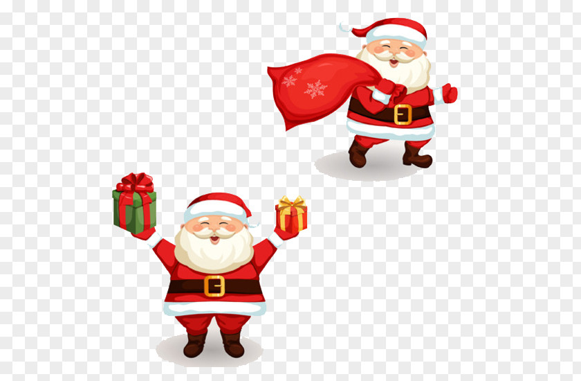 Santa Claus Take Gifts Christmas Clip Art PNG
