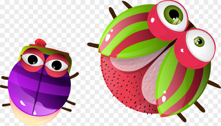 Vector Cute Cartoon Ladybug Insect Drawing Animation PNG