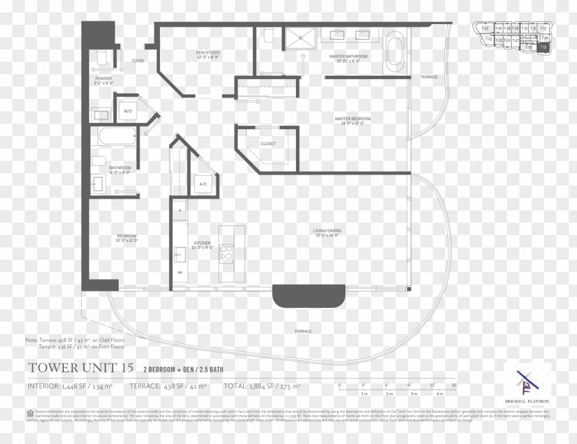 Design Brickell Flatiron Floor Plan Architectural Drawing PNG