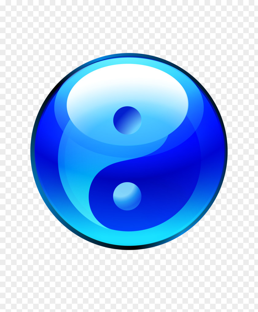 Yin Yang And Symbol Blue PNG