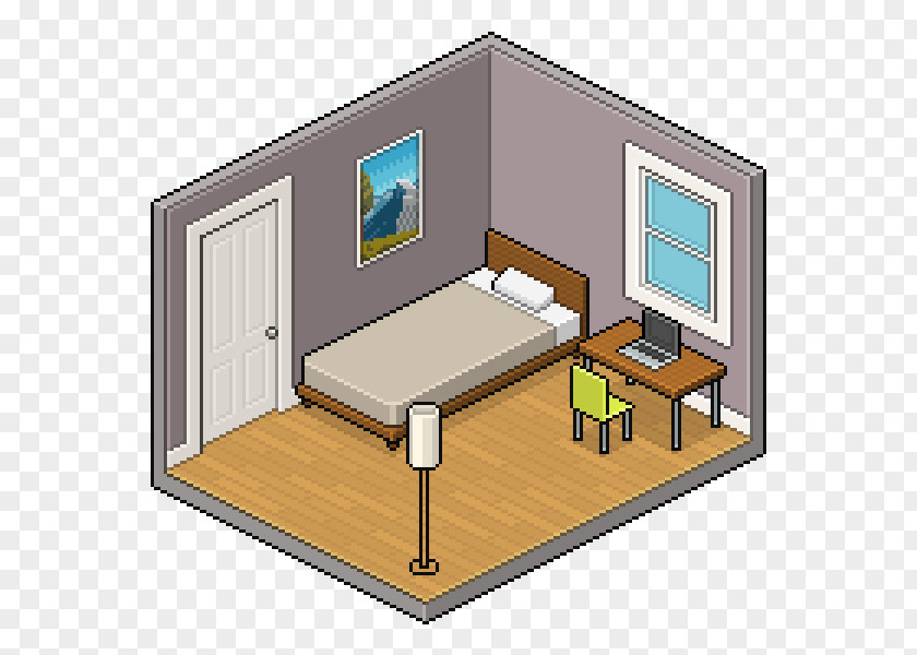 Italy Visa Pixel Art Bedroom Isometric Projection Wall PNG