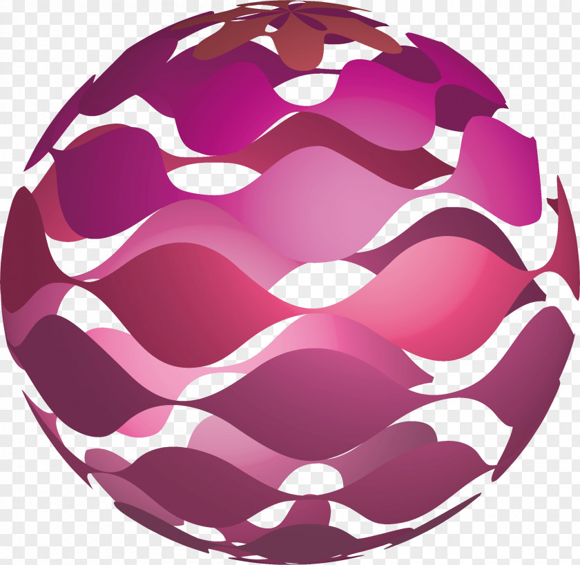 Pieces Of Red Wave Stripe Sphere Stock Illustration Download PNG