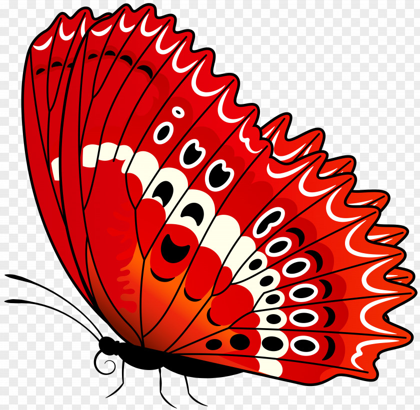 Red Butterfly Insect Clip Art PNG