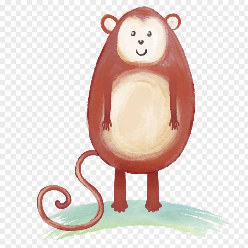 Vector Painted Monkey Euclidean Watercolor Painting Animal PNG