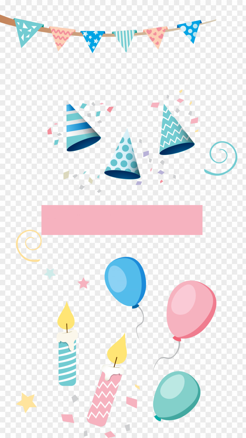 Hat Balloon Candle Birthday Cake PNG