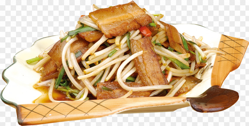 Hong Leek Bacon Pinch Caichao Lo Mein Chow Yakisoba Chinese Noodles Cuisine PNG