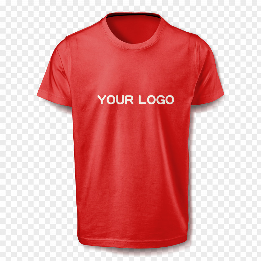 Interchangeable Logo Red T-shirt Printed Sleeve PNG