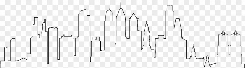 Philadelphia Skyline White Line Angle PNG