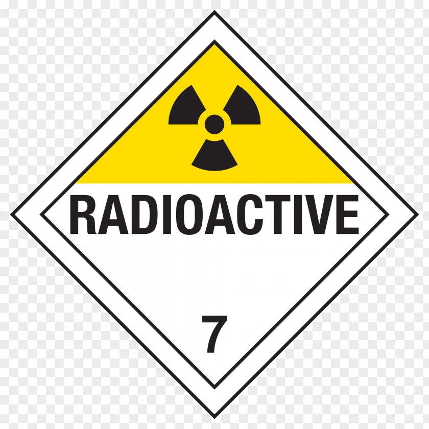 HAZMAT Class 7 Radioactive Substances Dangerous Goods Placard Decay Transport PNG