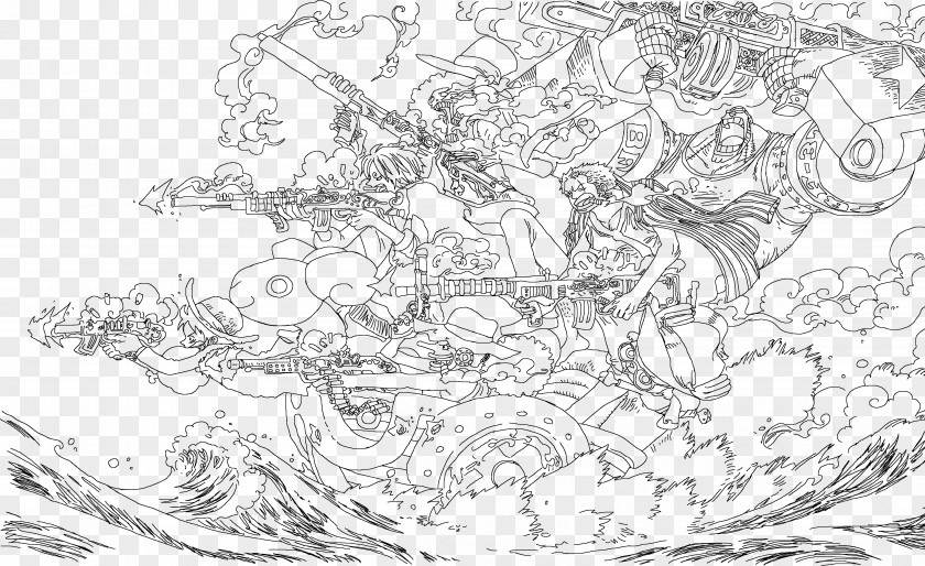 One Piece Monkey D. Luffy Line Art Nami Sketch PNG
