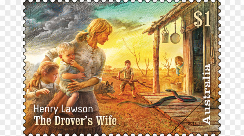 Australia The Drover's Wife Postage Stamps Andy's Gone With Cattle PNG