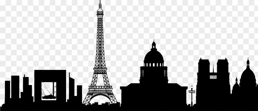Paris Photos Silhouette Skyline Wall Decal PNG