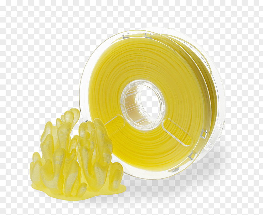 Polylactic Acid 3D Printing Filament Yellow Transparency And Translucency PNG