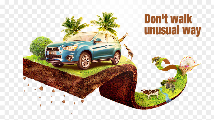 Road Car Creative Suspension Advertising Creativity PNG