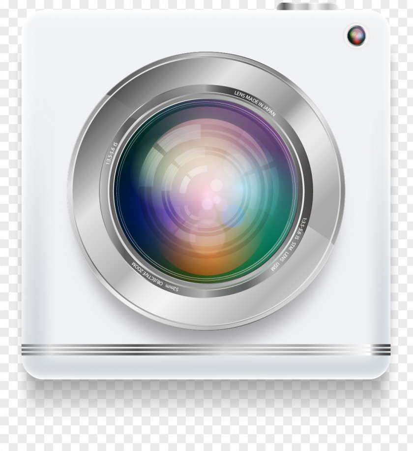 Vector Painted White Camera Lens Euclidean PNG