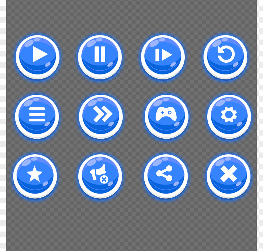 Blue GUI Buttons Graphical User Interface Icon PNG
