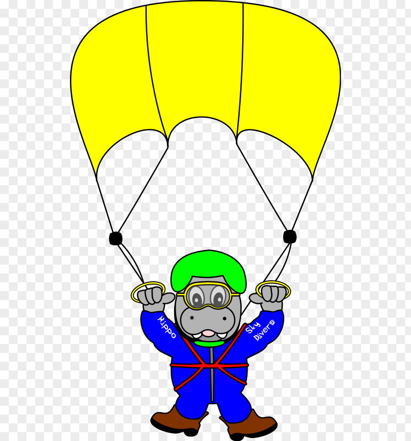 Hippo Picture Parachuting Cartoon Clip Art PNG