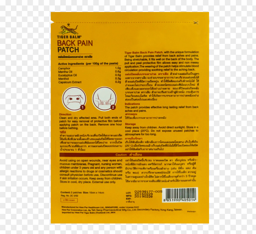 Back Pain Neck Middle Human Low Tiger Balm PNG