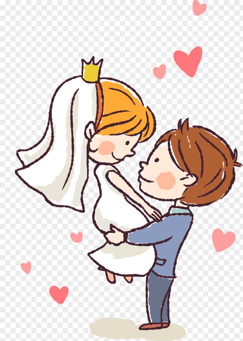 Cartoon Bride And Groom Bridegroom Wedding PNG