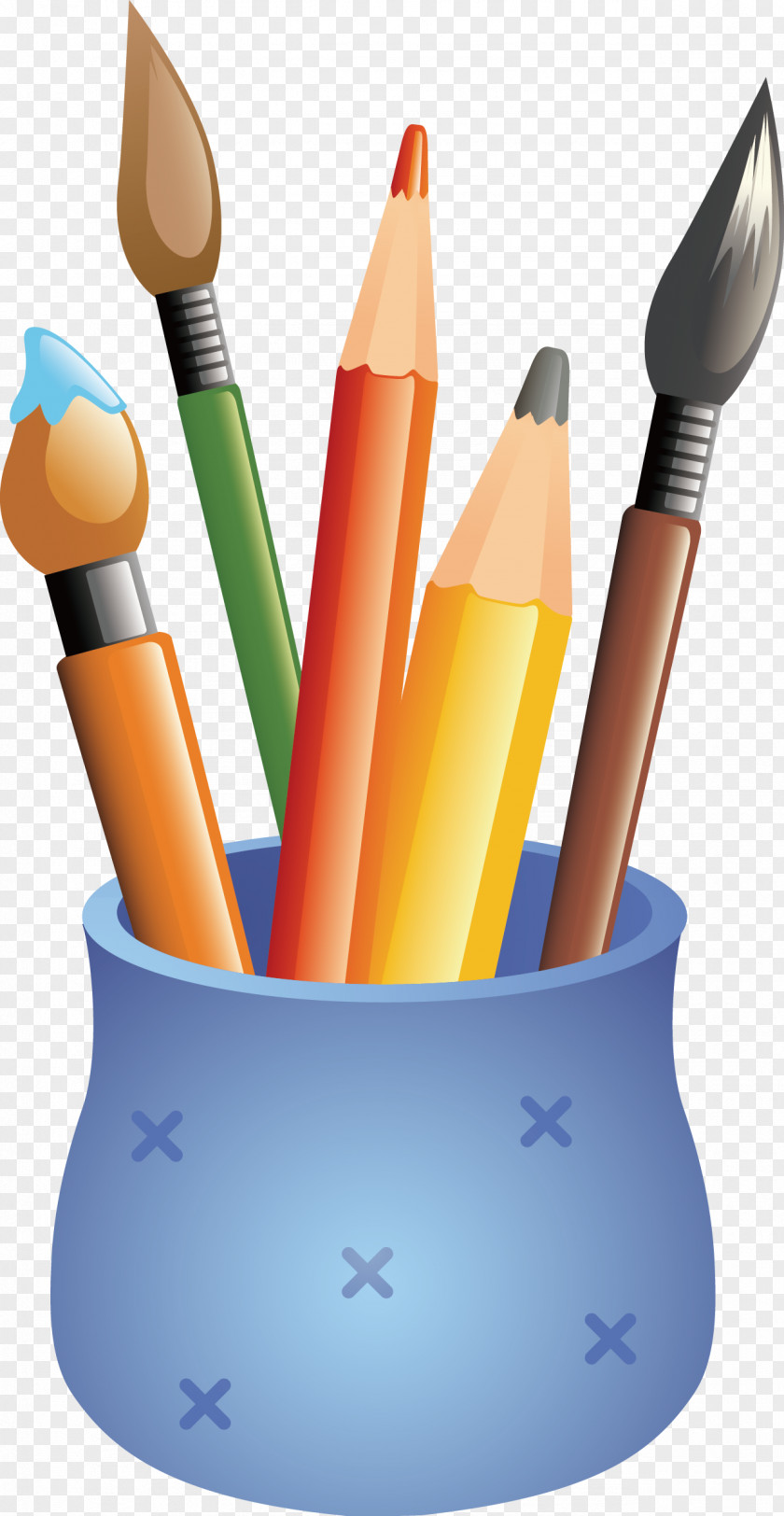 Cartoon Pen Holder Pencil Case Drawing Colored PNG