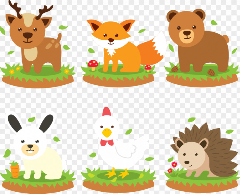 Vector Cartoon Hedgehogs And Foxes Hedgehog Animal Clip Art PNG