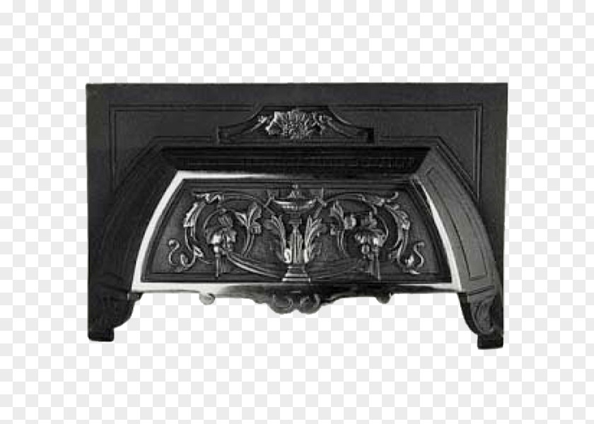 Wide Canopy Cast Iron Fireplace Metal PNG