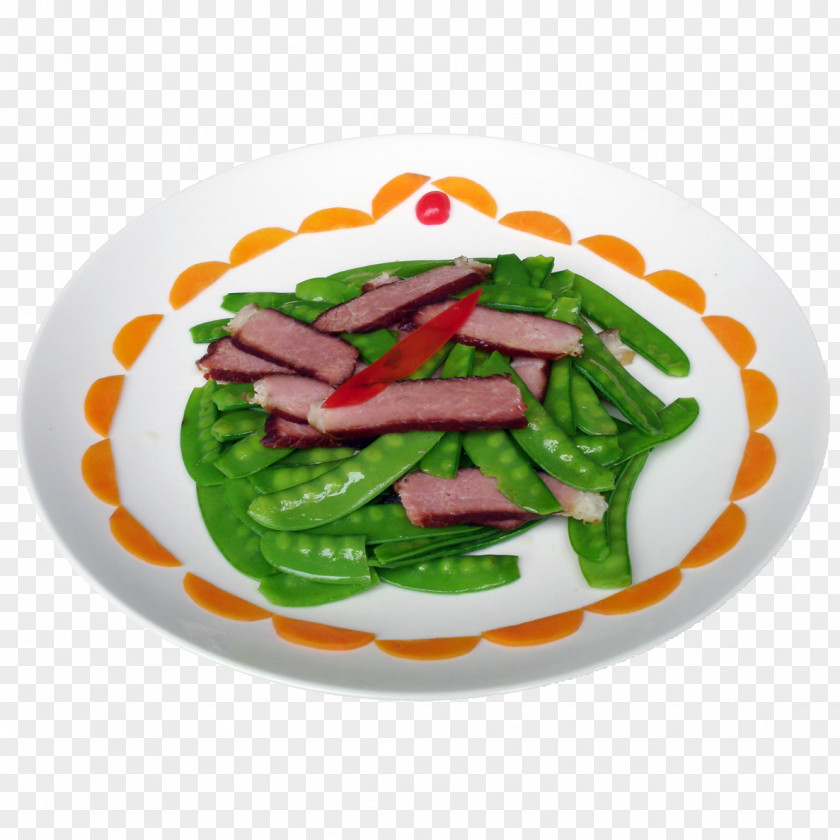 Snow Peas Fried Bacon Pea Vegetarian Cuisine Leaf Vegetable PNG