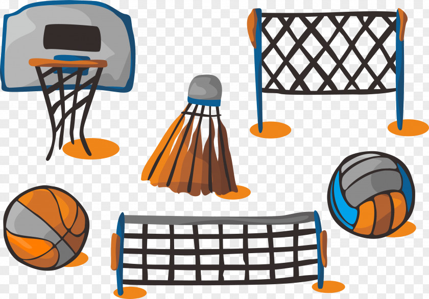 Basketball Badminton Volleyball Icons Ball Clip Art PNG