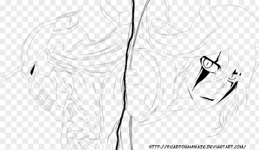 Ichigo Kurosaki Sketch Line Art Ulquiorra Cifer PNG