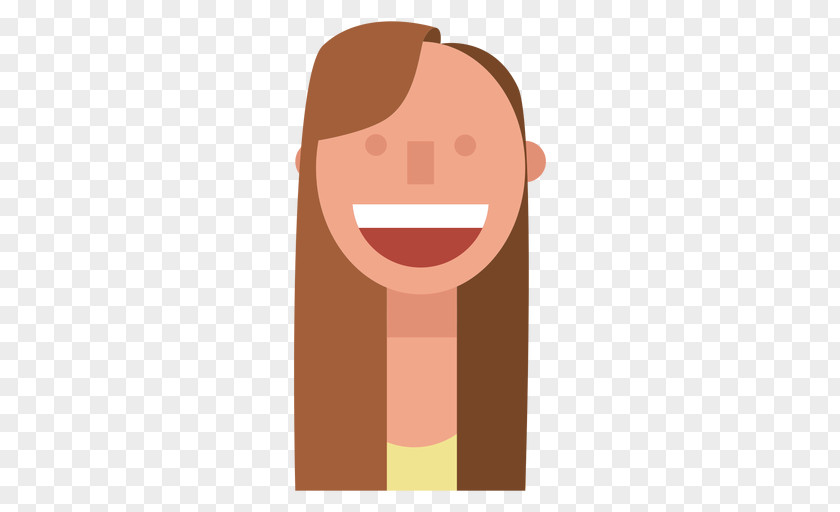 Long Hair Chestnut Brown Face PNG