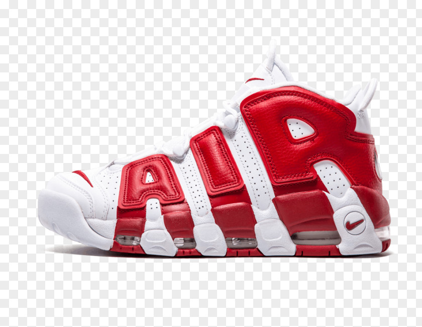 Nike Air Max Sports Shoes More Uptempo 'White Red' PNG