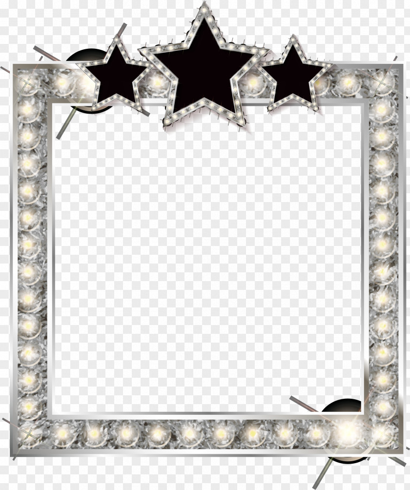 Silver Shine Border Texture Picture Frame Film Photography Illustration PNG