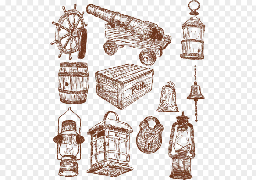 Vector Hand-drawn Artillery And Explosives Kerosene Royalty-free Photography Illustration PNG